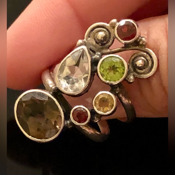 MULTICOLORED Fine Gemstone Ring - Picture 1 of 9